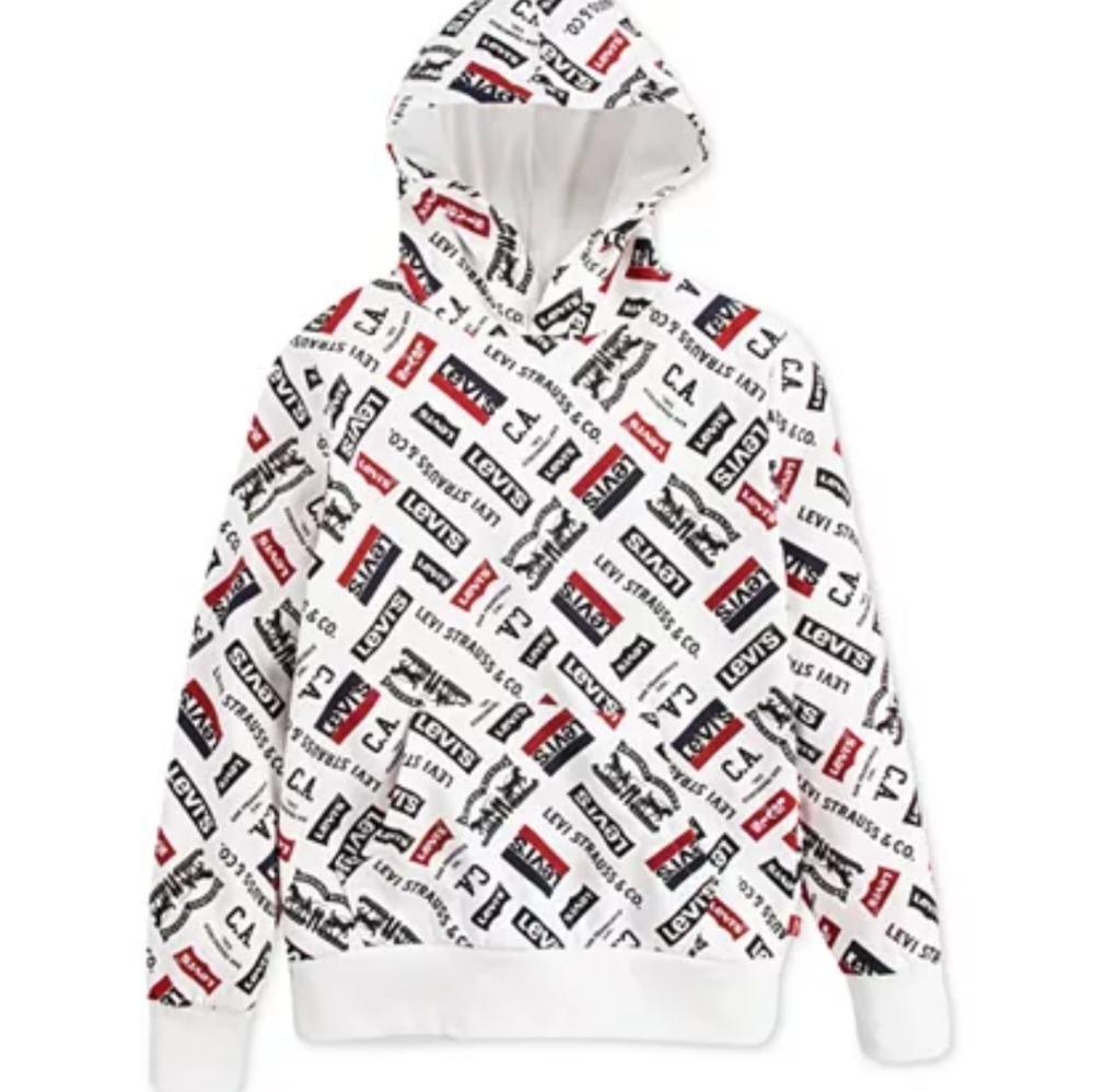 SALE! LEVI'S LOGO PRINTED FLEECE HOODIE.